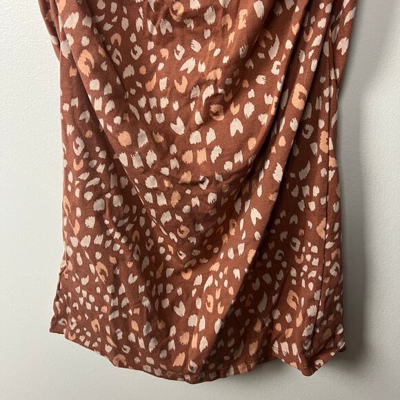 Isabel Maternity Brown Animal Print Short Sleeve Dress - Size XL - NWT - Picture 3 of 9